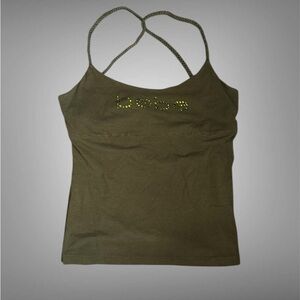 bebe Olive Green Braided-Strap Camisole
